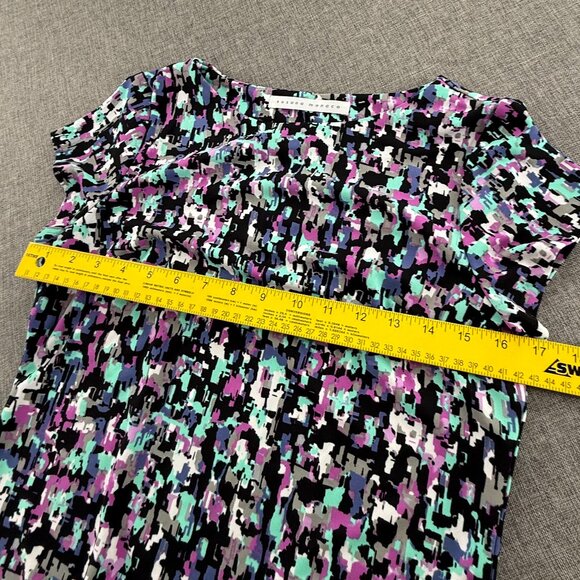 Susana Monaco Shift Dress Short Cap Sleeves Vibrant‎ Abstract Print Small - Picture 7 of 10